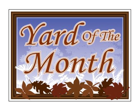 Yard of the Month leaves sign image
