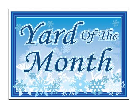 Yard of the Month snowflakes sign image