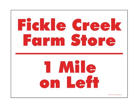 Fickle Creek 1 Mile sign image