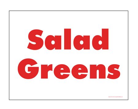 Salad Greens sign image