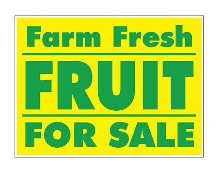 Farm Fresh Fruit For Sale Yellow and Green yard sign image