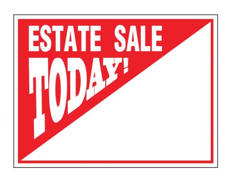 Estate sale today sign image