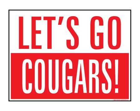 Let's Go Cougars 18x24 School Spirit Yard Sign Image