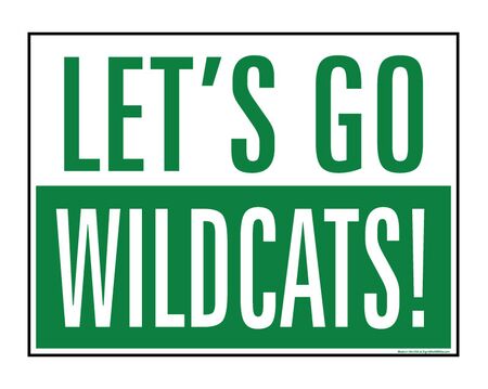 Let's Go Wildcats 18x24 School Spirit Yard Sign Image