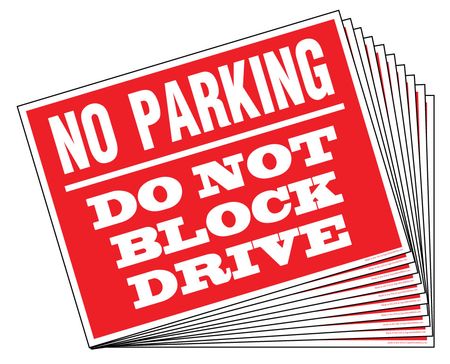 Ten No Parking Do Not Block Signs Image