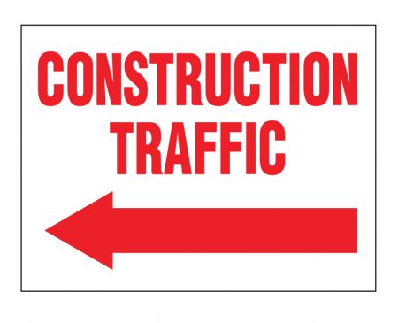 Construction Traffic left arrow sign image