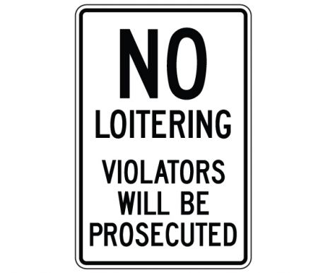 No Loitering sign image