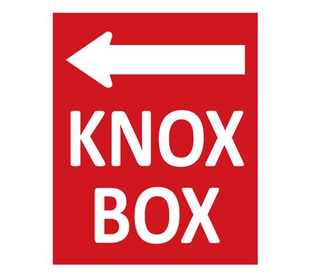 Directional 8"h x 6.5"w Aluminum Knox Box Sign Image Directional 8"h x 6.5"w Aluminum Knox Box Sign Image