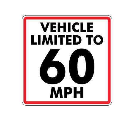 This vehicle limited to 60mph magnet image 10x10