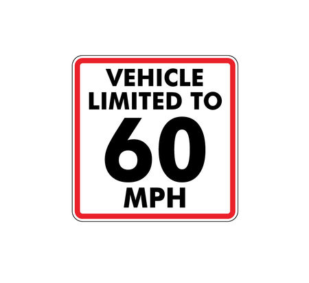 This vehicle limited to 60mph magnet image 8x8