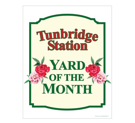 Tunbridge Station Yard of the Month 28x22 sign image