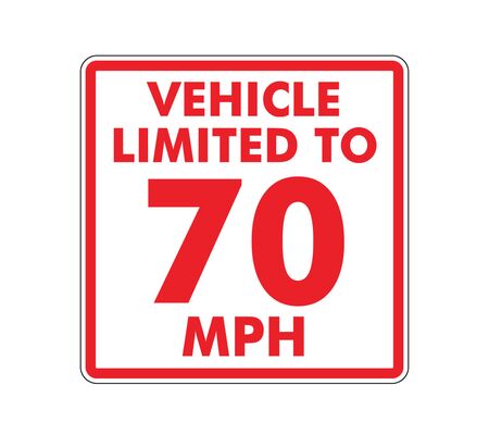 This vehicle limited to 70mph magnet image 10x10