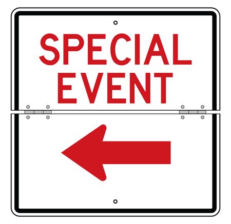 Folding Special Event Left Arrow 24 x 24 sign image