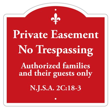 Private Easement No Trespassing NJSA 24x24 Sign Image