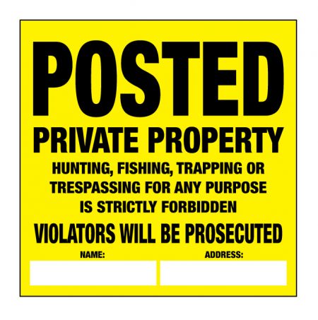 Posted private property plastic sign image