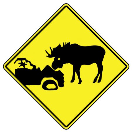 Moose Crushing Car Diamond sign image