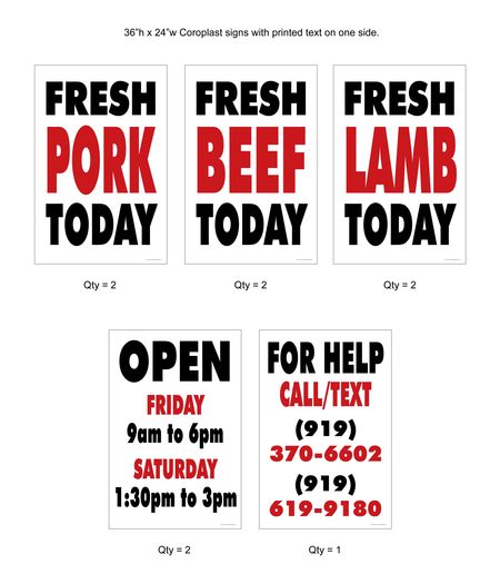 Fickle Creek Fresh Today yard sign kit v2