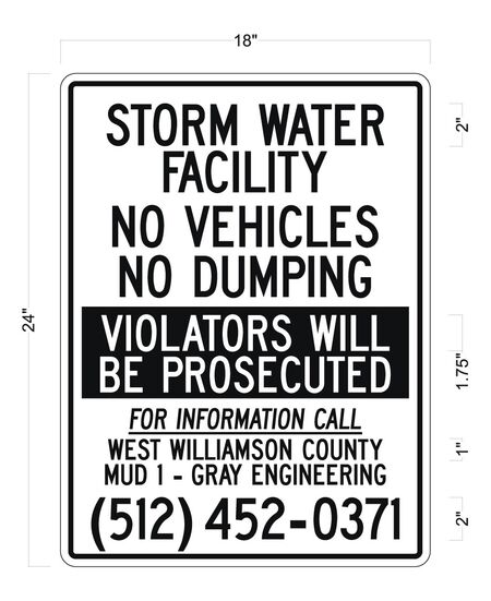 Storm water facility 24x18 Sign 2 image