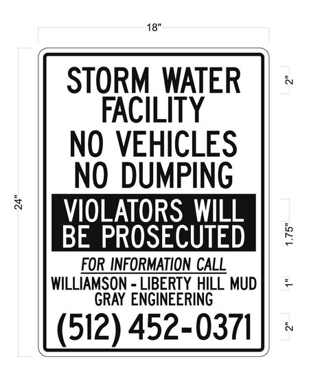 Storm water facility 24x18 Sign image
