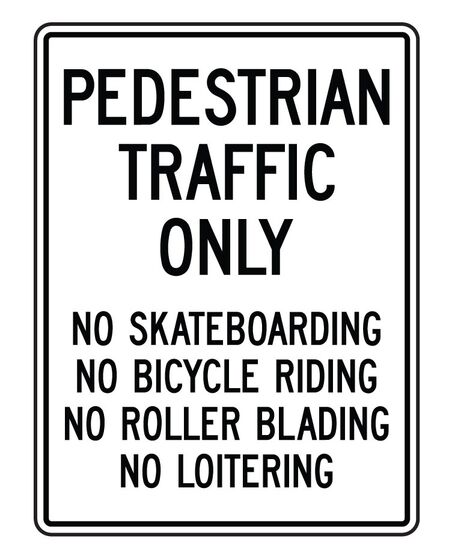 Pedestrian Traffic Only 24x18 Sign Image