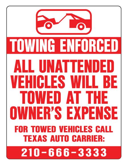 Towing enforced Coremark Circle K 24x18 sign image