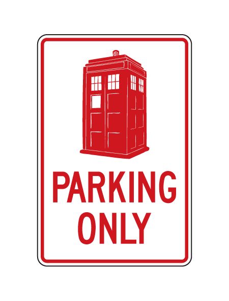 Police Box Parking Only sign image