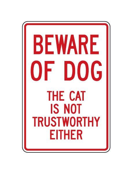 Beware of Dog and Cat sign image