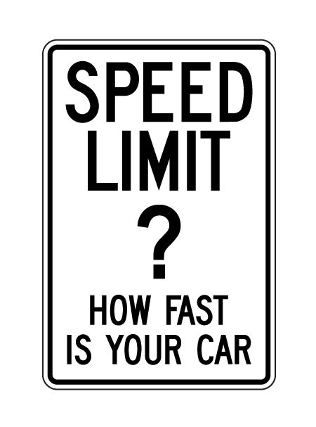 Speed Limit How Fast is Your Car sign image