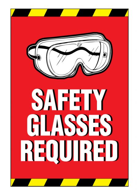 Safety Glasses Required sign image