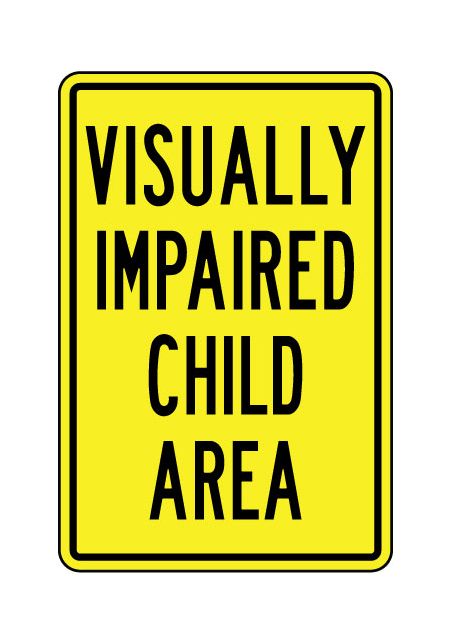 Visually Impaired Child Area sign image