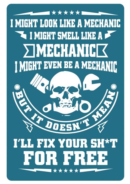 I Might Look Like a Mechanic sign image
