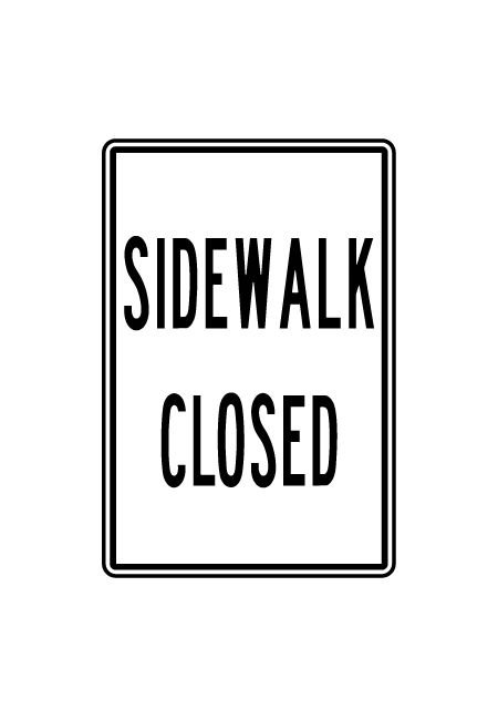 Sidewalk Closed sign image