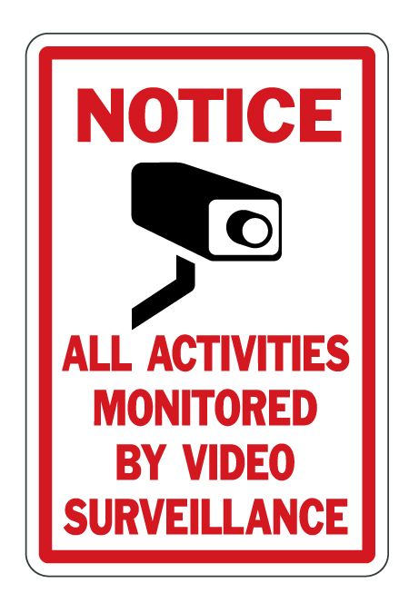Videosorvegliata Area Sign Aluminum 20x30 cm Signal Video Surveillance 