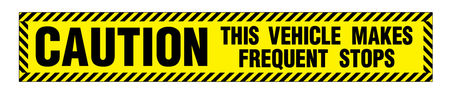 Caution Frequent Stops 6x36 decal image