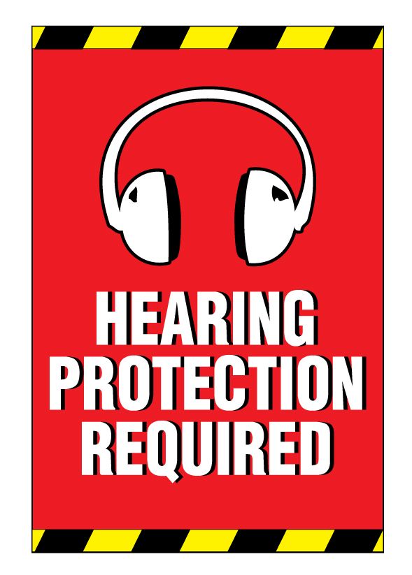 Buy our "(EAR PROTECTORS) HEARING PROTECTION REQUIRED" thin plastic