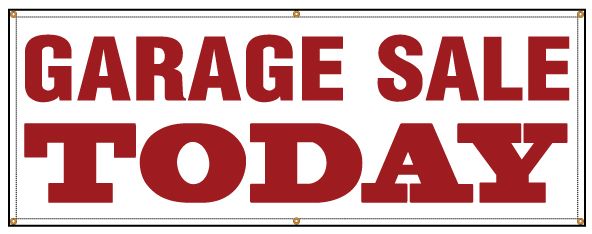 2x4 GARAGE SALE Banner Sign Red White & Blue NEW Discount Size & Price