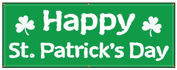 Buy our Happy St. Patrick's Day banner from Signs World Wide