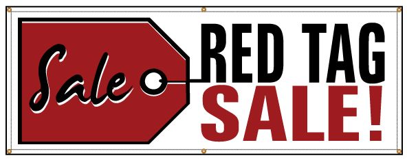 Set of 2 Decal Sticker Multiple Sizes Red Tag Sale Business Business Red Outdoor Store Sign Red 54inx36in 