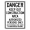 Danger Construction Area sign image