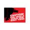 Caution wide right turns decal image