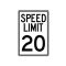 Speed Limit 20 MPH sign image