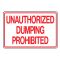 Unauthorized dumping prohibited sign image