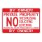 By Owner Private Property 12x18 sign image