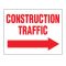 Construction Traffic right arrow sign image
