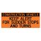 Construction Vehicle Sudden Stops 24x60 sign image