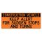 Construction Vehicle Sudden Stops 24x60 sign image