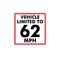 This vehicle limited to 62mph decal image