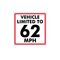 This vehicle limited to 62mph decal image