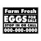 Farm Fresh Eggs B&W phone number sign image