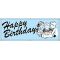Happy Birthday Pale Blue Retro banner image